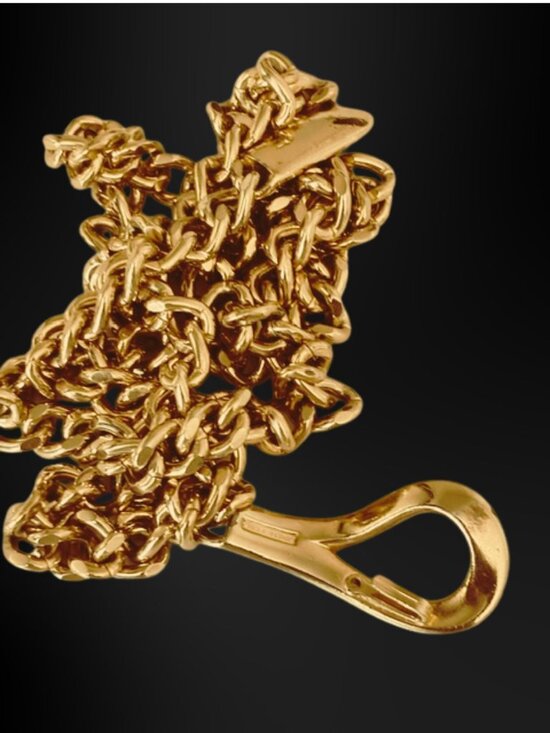 Vintage Jones New York Signed Gold Tone Chunky Chain Belt